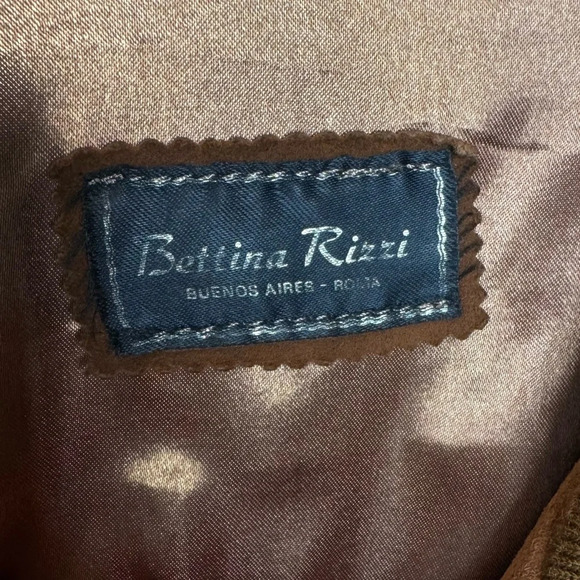 Bettina Rizzi Suede Bomber Jacket L Espresso Brown VTG Italian Leather Coat - Picture 4 of 11